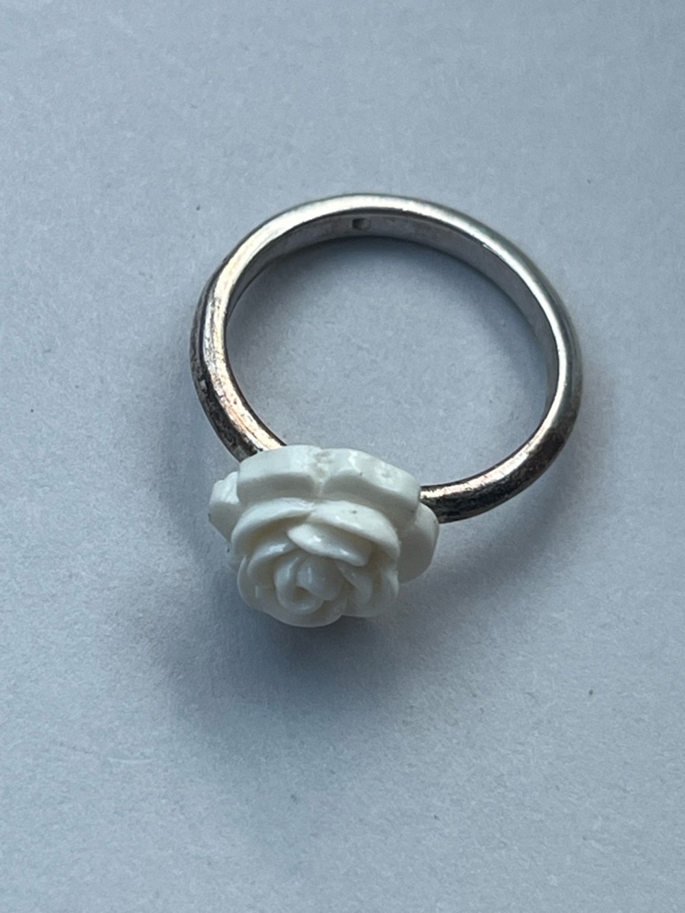 White Rose Resin Ring - Women Jewelry